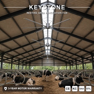 Keystone HVLS Large Ceiling Fan Livestock Air Circulation Cooler Reducing Heat Stress for Dairy Cow Free Stall Resting Area - Product Image 1