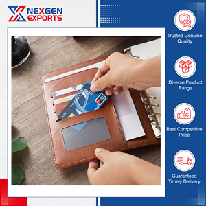 Carnet à anneaux en cuir PU de qualité supérieure, très résistant, avec boucle magnétique, couverture rigide, origine Inde - Product Image 5