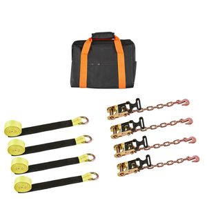 Kit di Ancoraggio per Ruote Pesanti con Cinghia in PE da 50mm, Resistenza alla Rottura di 4500 kg, Cinghia per Rimorchio - Product Image 1