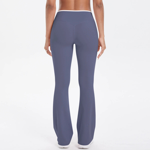 <b>Women</b> Modern Flare Pants Custom Logo High Waist <b>Stretch</b> Bell Bottom <b>Trousers</b> for Casual Streetwear Fashion, Boutique Apparel - Product Image 2