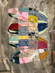 Handmade Cotton Patchwork <b>Harem</b> <b>Trouser</b> with Assorted Patches Breathable Drawstring Closure High Waist Summer Unisex Pants - Product Image 2