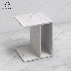 Table console carrée en marbre Sunshine Minimalist, design moderne et stable pour entrée et salon - Product Image 6