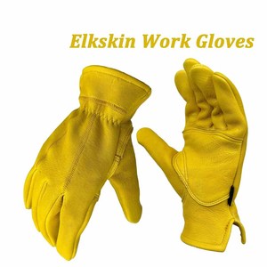 Top-grade Heavy-duty Cowhide Grain Leather Adjustable <b>Wristlet</b> Anti-static Driver Work Gloves Breathable Industrial Safety - Product Image 2