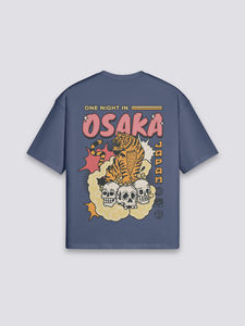 Camiseta Japonesa Osaka, Transpirable, de Verano, Lavable, de Algodón Puro, Estilo Vintage Retro, de Media Manga - Product Image 6