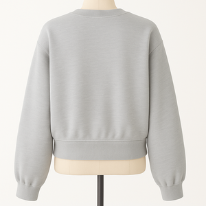 เสื้อสเวตเชิ้ตคอกลมทรงโอเวอร์ไซส์แบบยูนิเซ็กซ์  ทรงปกติ สีพื้น ผ้าฟลีซ สวมใส่สบาย สไตล์ลำลองสำหรับฤดูใบไม้ผลิ  รับสกรีนโลโก้ - Product Image 2