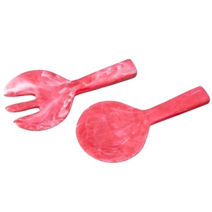 Eco Friendly Handmade Resin Salad <b>Servers</b> Durable Stylish Kitchen Utensils Spoon & Fork for <b>Buffet</b> Catering Home Hotel Use - Product Image 1