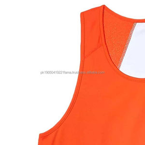 Camiseta sin Mangas para Hombre Color Naranja - Tejido Ecológico de Poliéster/Algodón de Secado Rápido y Transpirable con Logotipo Personalizado para Gimnasio y Fitness - Product Image 5