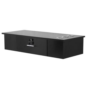 Armadietto Contemporaneo Classico Nero per Salone di Bellezza e Spa, con Chiusura di Sicurezza, Montaggio a Parete in Ferro, Postazione di Styling con Presa USA, Design Moderno - Product Image 2