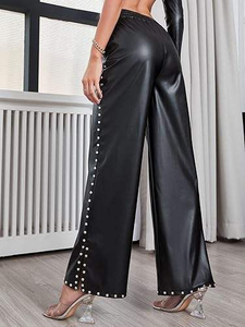 Trendy Leather Women <b>Pant</b> High Waist Soft Stretch Slim Fit Comfortable Fashion Faux Leather Women <b>Pants</b> Autumn Style Custom Log - Product Image 6