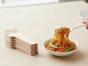 Tenedores de Madera Ecológicos de Textura Fina, 160 mm, Madera de Abedul de Grado Alimenticio para Restaurantes, Eventos y Uso Doméstico - Product Image 5