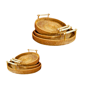 Cesta de mimbre tejida a mano con asas para frutas, regalo, servicio y decoración del hogar - Product Image 1