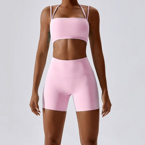 Conjunto de Yoga de Diseño Clásico para Mujer, Transpirable, Personalizado, de Color Sólido, Moderno, de Dos Piezas - Product Image 5