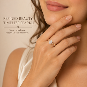 Anillo de Compromiso con Diamante Ovalado Cultivado en Laboratorio en Oro de 10K |   Claridad VVS-VS |   Joyería Fina de Lujo para Novias, Promesa Nupcial para Mujer - Product Image 2