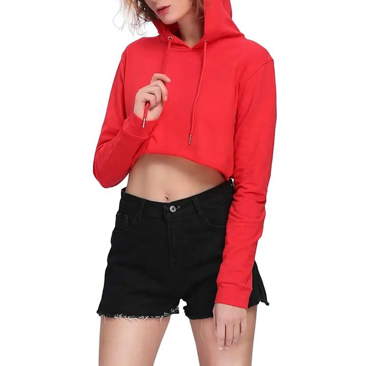 Wholesale High Quality Casual Streetwear Pullover Crop Top Breathable Plus Size Women's Hoodies & Sweatshirts from Pakistan