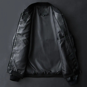 Veste en cuir pour motards, coupe-vent, grande taille, respirante, confortable, veste en cuir pour hommes, OEM - Product Image 2