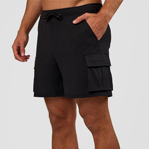 Custom Gym Logo <b>Black</b> Sports Cotton Short Fitness Running Workout Men's Fitness Shorts - Product Image 3