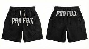 Shorts cargo amples en coton 100% respirant et à séchage rapide, style hip-hop, imprimé avec le nom de la marque, style streetwear. - Product Image 4