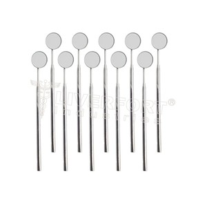 ชุดกระจกตรวจฟัน 10 ชิ้น พร้อมด้ามจับสแตนเลส สีเงิน ได้รับการรับรองมาตรฐาน CE - Product Image 1