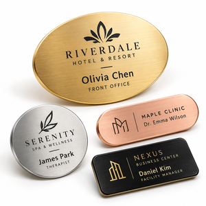 Placa de Identificación Personalizada con Nombre Grabado, Etiqueta de Metal para Personal, Logotipo Personalizado, Fabricante OEM al por Mayor - Product Image 1