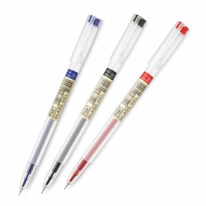 High Quality Plastic Gel <b>Pens</b> Flair Glass Transparent Body 0.6mm Soft Rubber Grip Waterproof Non-Erasable Blue Black Red Ink - Product Image 1