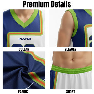 Conjunto de Uniforme de Baloncesto para Entrenamiento, Personalizado por Sublimación, para Hombres y Jóvenes, Camiseta y Pantalones Cortos Ligeros para Equipo - Product Image 4