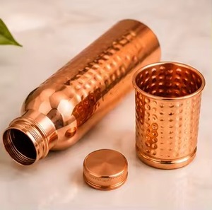 Pure Copper Eco-Friendly Water <b>Bottle</b> for Adults with Custom Logo 100% Pure Copper Storage Travel & Picnic Use with Lid - Product Image 4