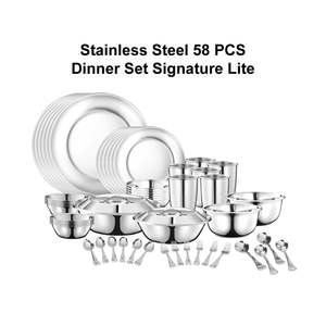 Juego de vajilla de acero inoxidable Signature Lite 58-PC para 6 platos duraderos y elegantes de calidad superior para uso diario - Product Image 5