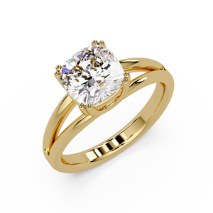 Double Prong Split Shank <b>Wedding</b> <b>Rings</b> 2.00 Ct <b>Cushion</b> Cut Lab Grown Diamond IGI Certified 14K Pure Gold Engagement <b>Rings</b> - Product Image 2