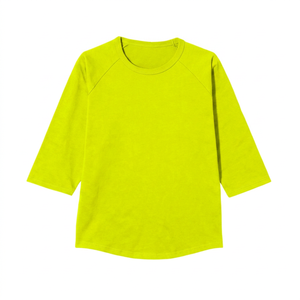 T-shirt décontracté pour homme, col rond, manches raglan, noir, coupe ample, couleur unie, 100% coton, impression par transfert par sublimation - Product Image 5