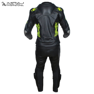 Traje de Motocicleta de Cuero de 2 Piezas en Verde y Negro, Venta Caliente, para Hombre, con Logotipo Personalizado, Traje de Carreras de Motociclismo, Directo de Fábrica - Product Image 3