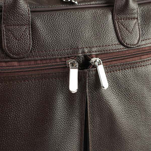Dark Brown Executive Genuine Leather Laptop <b>Bag</b> with Padded Laptop Compartment and Adjustable Shoulder Strap - Product Image 4