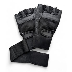 Gants de sport en cuir de haute qualité, couleur noire, résistants, pour entraînement, fitness, musculation, hommes et femmes - Product Image 2