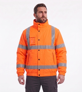 custom reflective safety jacket men high visibility neon lime <b>yellow</b> workwear waterproof windproof warm padded winter work <b>coat</b> - Product Image 2