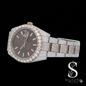 VVS1 Moissanite Customize Diamond Watch Hip Hop Mechanical Certified Full White Gold Automatic Watches unisex For Men - Product Image 1