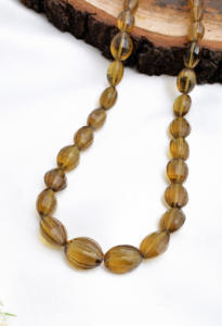 หินควอตซ์เบียร์ธรรมชาติทรงรีเหลี่ยมเพชรพลอย ขนาด 16 นิ้ว สำหรับทำเครื่องประดับชั้นดี 1 เส้น - Product Image 4