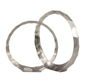 Jaffs Exports Handmade Aluminium Circular Tabletop Sculpture Set 2Pcs Eco-Friendly Durable Modern Design Art <b>Decor</b> for Home - Product Image 2