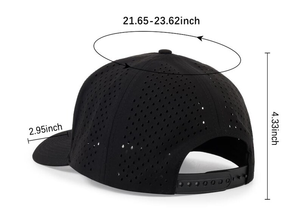 Casquettes de performance unisexes, casquette snapback à 6 panneaux, réglable, respirante, découpée au laser, noire, casquettes de golf, style décontracté pour adultes - Product Image 6