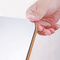 Miroir de maquillage carré sur pied avec cadre en bois, miroir de table cosmétique portable pour coiffeuse