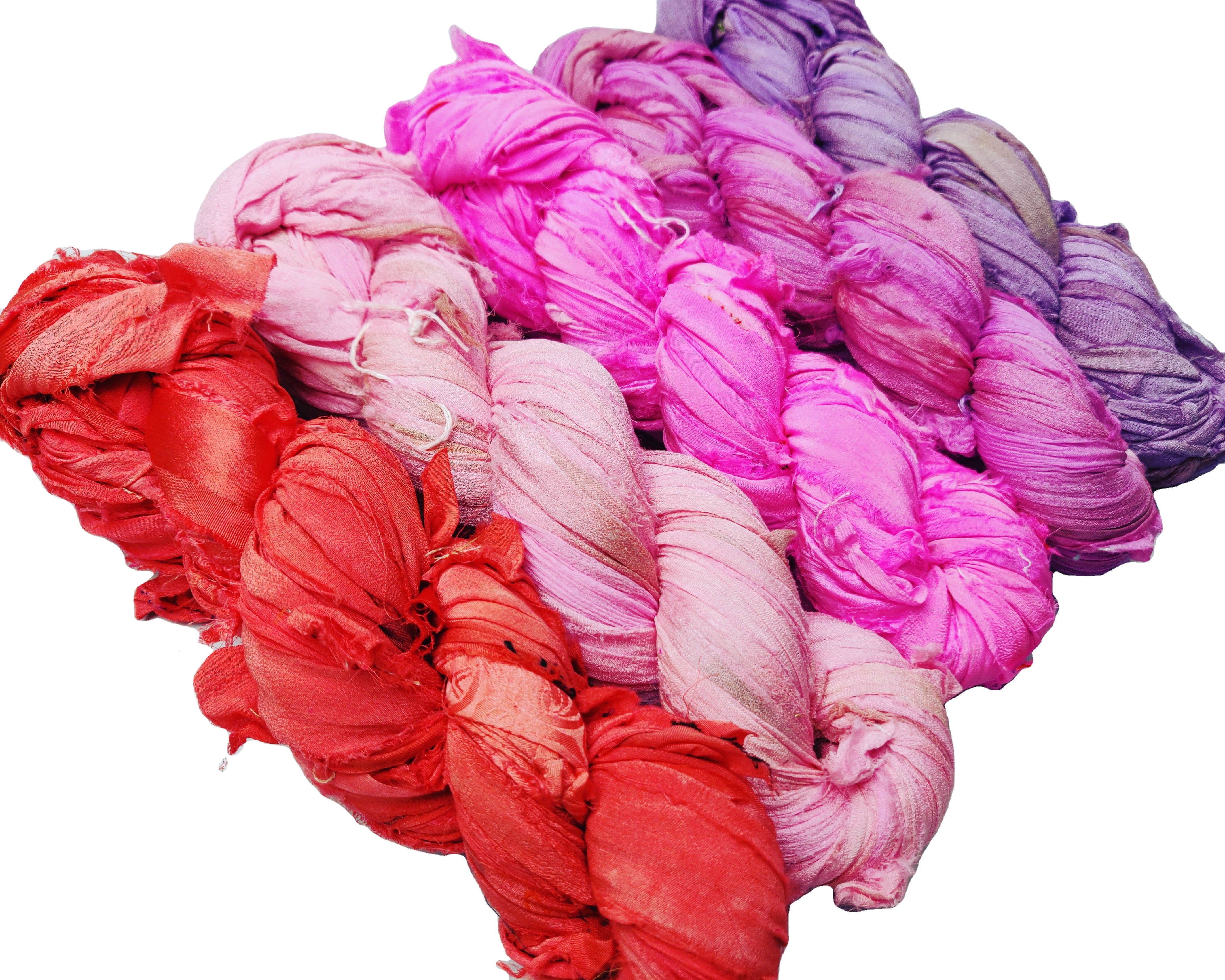 Recycled chiffon silk Ribbon for gift wrapping Decoration DIY knitting weaving crochet hair decoration jewlery art and Crafts