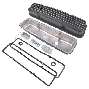 Short Black Aluminum Valve Covers for 1958-1986 SBC Models Fits 283 302 305 327 350 400 Intake & Exhaust Valves & Tappets - Product Image 4