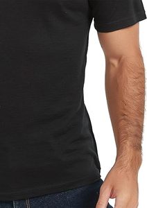 Camisetas de hombre 100% algodón estampadas, color negro, hombros caídos, las mejores camisetas transpirables con tecnología antiencogimiento para hombres adultos. - Product Image 3