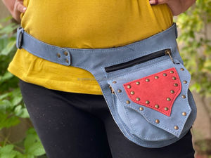 Nouveaux sacs de hanche de taille multi-poches en cuir suédé fait à la main avec sangle réglable sacs banane utilitaires en cuir unisexe élégants - Product Image 2
