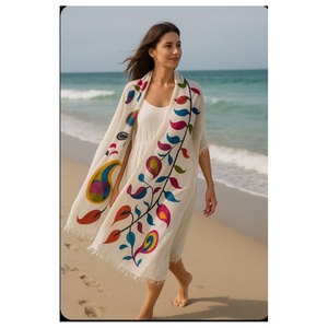 New Collection Fine Wool Hand Painted Stole 70x200cms Premium Quality Elegant Designer Winter Shawl <b>Scarf</b> for Women Soft - Product Image 6