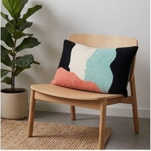 Housse de coussin rectangulaire géométrique abstraite moderne, broderie artisanale, décoration intérieure, noir, blanc, turquoise, corail, prix de gros - Product Image 3