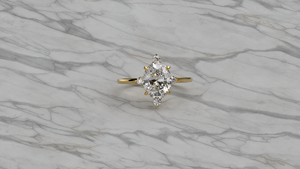 Bague de fiançailles en or plaqué 18K 14K avec diamant de laboratoire taille ovale, motif boussole, CVD, bijoux fins personnalisés OEM pour femme - Product Image 3
