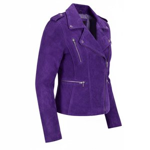 Nuevas Chaquetas Moradas Personalizadas con Logotipo RTS para Mujer, Chaqueta Vintage para Invierno, Abrigos de Cuero de Alta Gama, Chaqueta Bomber Genuina, Estilo Urbano - Product Image 4