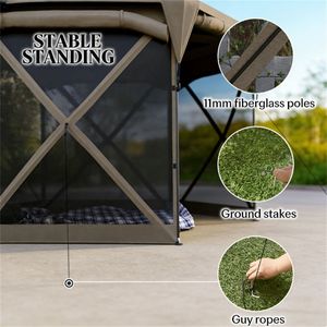 Gazebo Parasole Pop-Up Marrone, Design Pratico e Conveniente per Carport - Product Image 4