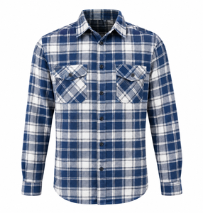 Custom Full Sleeve <b>Flannel</b> <b>Shirt</b> <b>Men</b> Cotton Plaid Button Up Casual <b>Shirt</b> Wholesale Manufacturer Private Label Clothing - Product Image 2