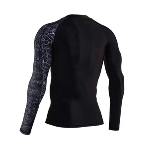 Custom Logo High Quality Wholesale Breathable Washed Fitness <b>Swim</b> Shirts Printed <b>Long</b> <b>Sleeve</b> MMA Men Rash Guard - Product Image 2