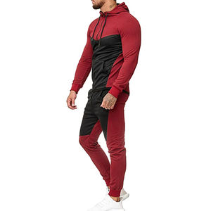 Ensemble de survêtement zippé pour homme, automne, patchwork, sweat-shirt et pantalon, tenue de sport, vêtement homme - Product Image 2